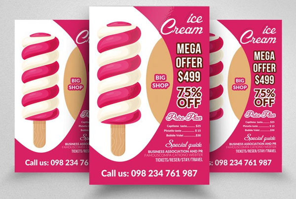 Printable Ice Cream Menu Flyer