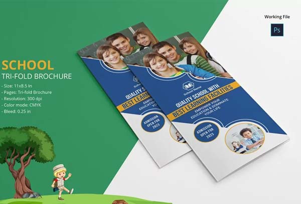 Printable Junior School Trifold Brochures