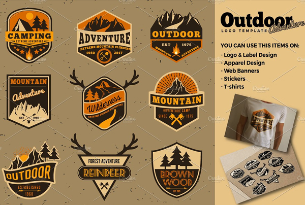 Printable Outdoor Adventure Logo Templates