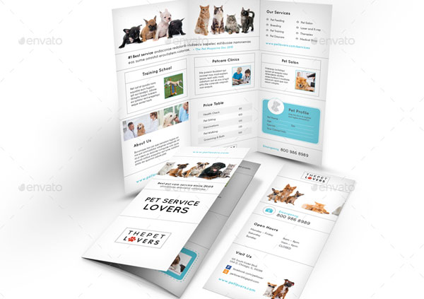Printable Pet Care Trifold Brochure