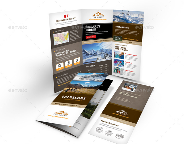 Printable Resort Trifold Brochure Template