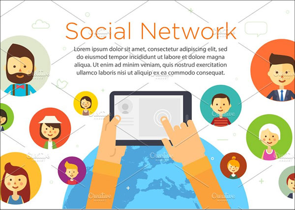 Printable Social Network Elements Template