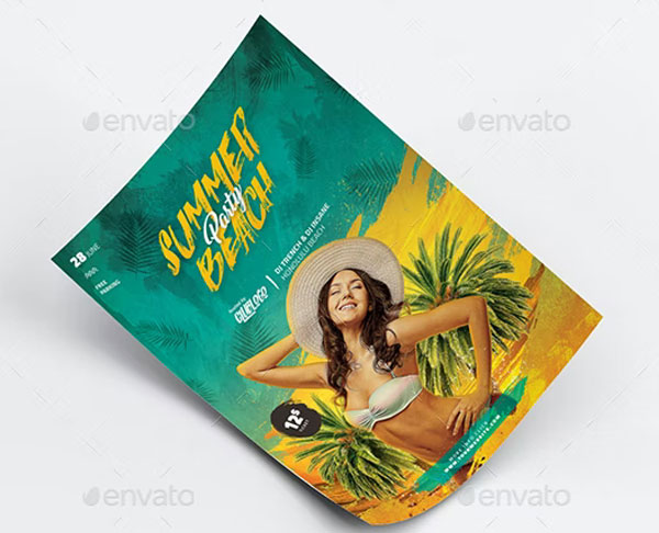 Printable Summer Beach Party Flyer Template