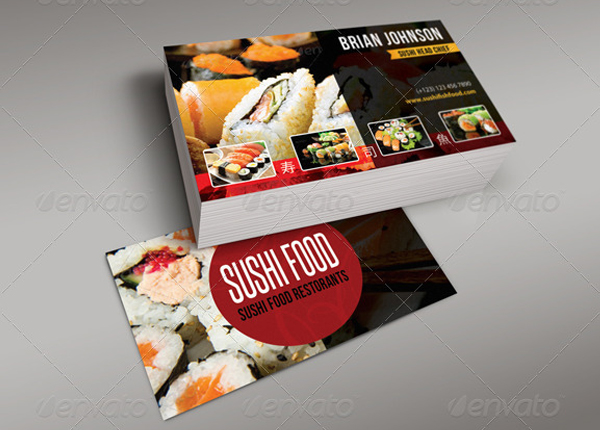 Printable Sushi Food Business Card
