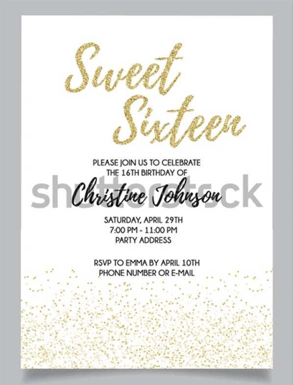 Printable Sweet Sixteen Invitation