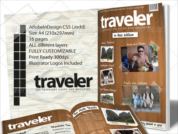 Printable Traveler Magazine Indesign Template