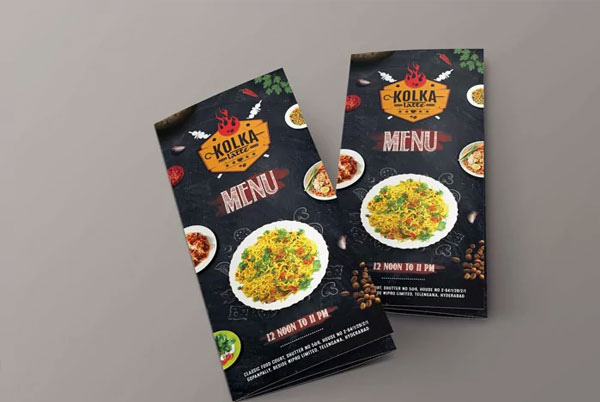 Printable Trifold Brochure Restaurant Menu Template