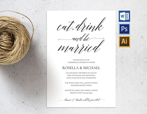 Printable Wedding Rehearsal Invitation Template