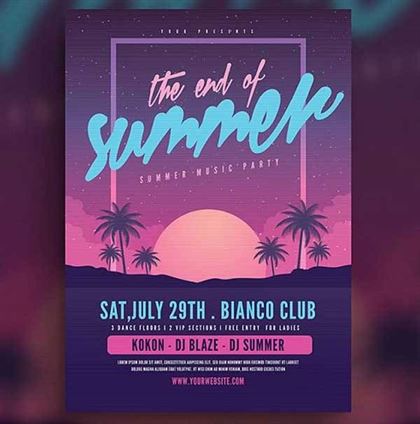 Printable Summer Sunset Beach Flyer Templates