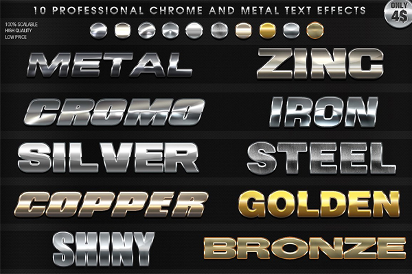 Pro Chrome and Metal Text Effects