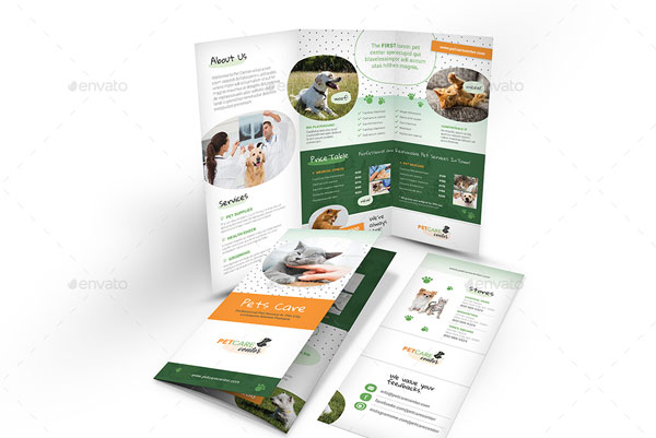 Professional Pet Care Trifold Brochure