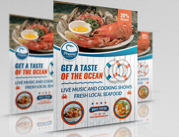 Professional Seafood Restaurant Flyer Template
