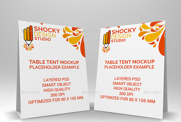 Professional Table Tent Mockup