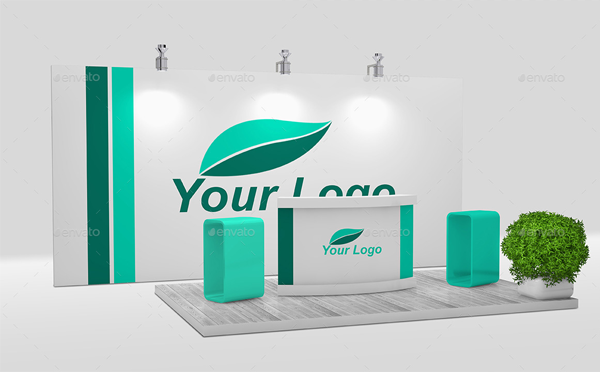 Professional Trade Show Booth PSD Mockup