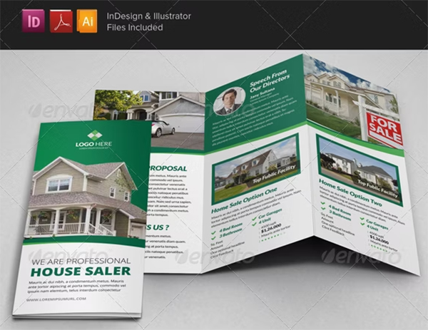 Property Sale Trifold Brochure Templates