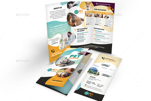Puppy Pet Care Trifold Brochure Template