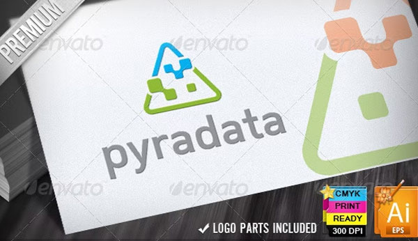 Pyramid Data Abstract Digital  Computers Logos