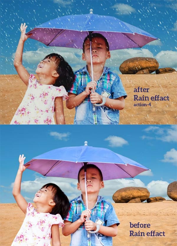 Rain Photoshop Action Design