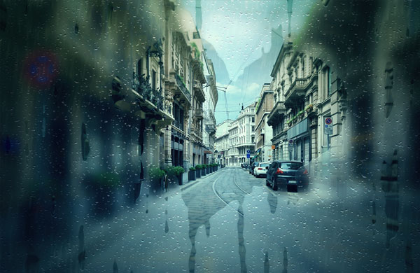 Rainy Day Window Photoshop Action Template