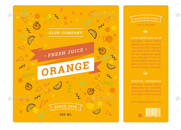 Raw Juice Label Template