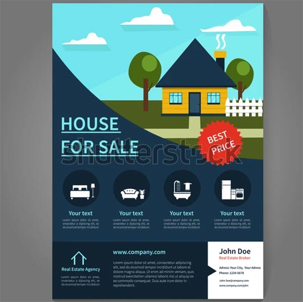 Real Estate Broker House For Sale Flyer