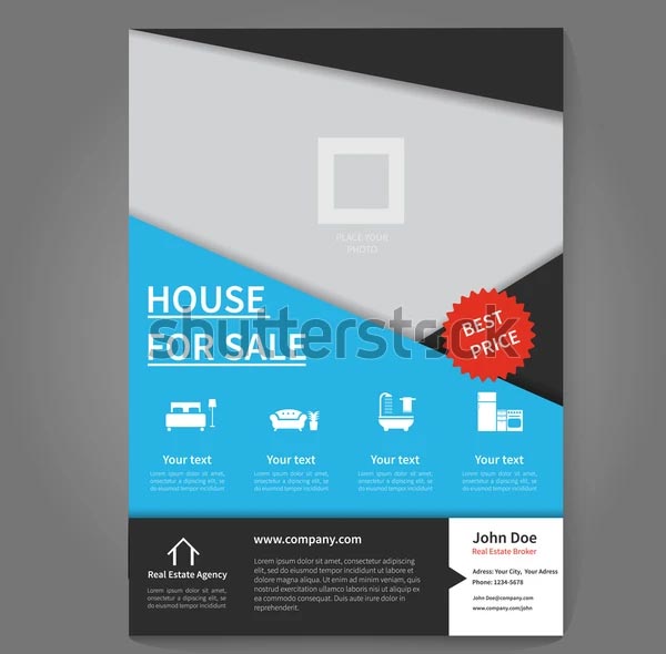 Real Estate House For Sale Flyer Template
