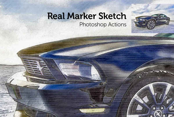 Real Marker Sketch Photoshop Actions