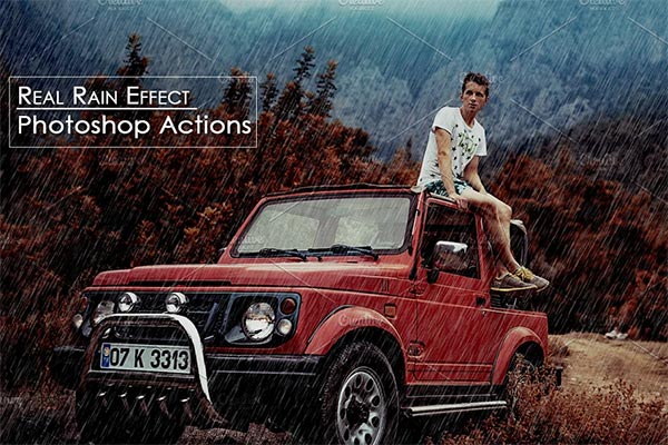 Real Rain Effect Photoshop Actions