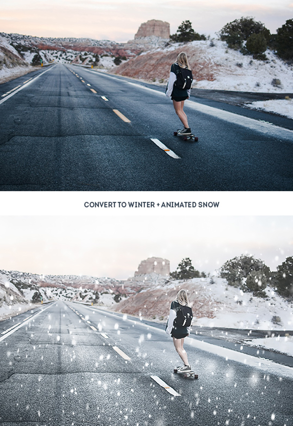 Realistic Animated Snow Photoshop Action