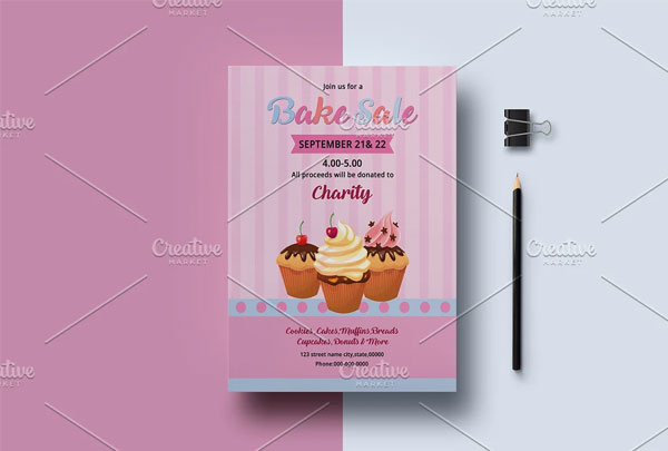 Realistic Bake Sale Flyer Template