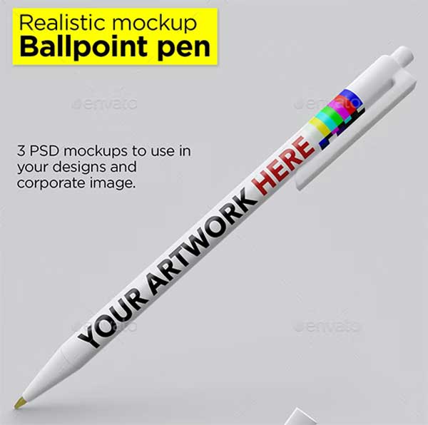 Realistic Ballpoint Pen Mockup
