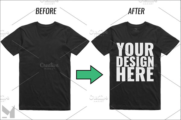 Realistic Black T-Shirt Mockup