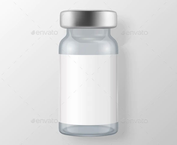 Realistic Bottle of Vaccine Icon Mockup