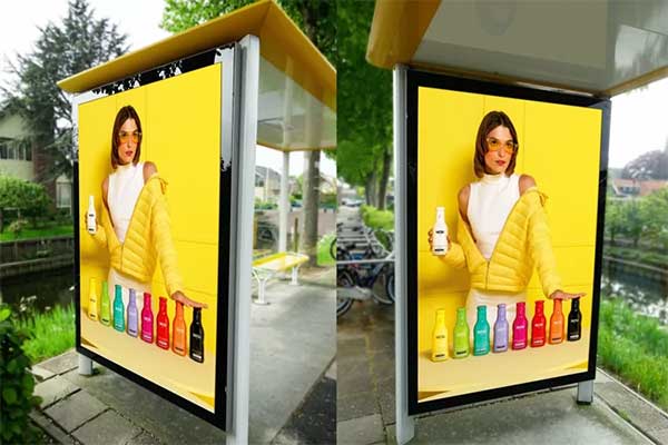 Realistic Bus Shelter Mockup