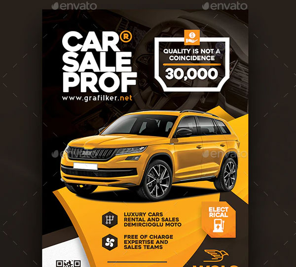 Realistic Car Sale Marketing Flyer