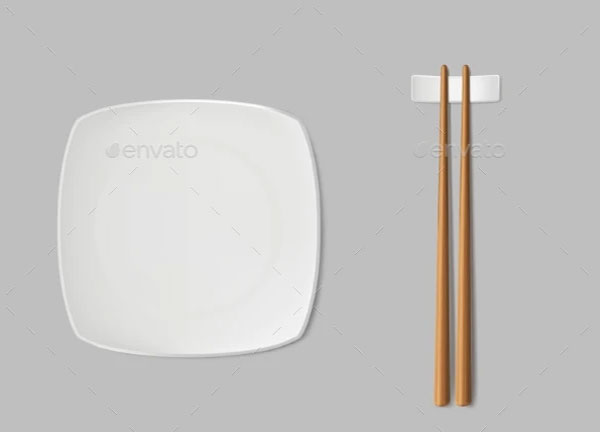 Realistic Chopsticks Mockup