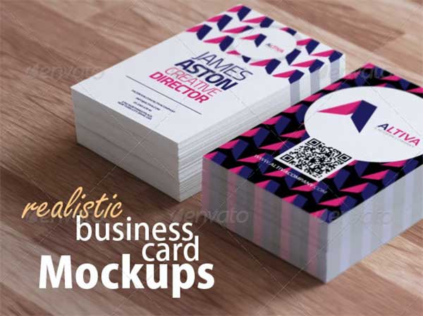Realistic Circle Business Card Mockups