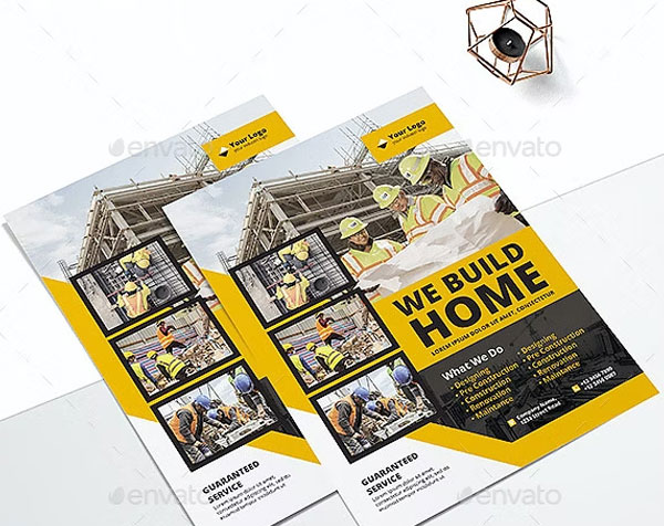 Realistic Construction Flyer Template