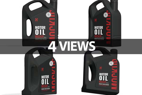 Realistic Engine Bottle Oil Mock-Up