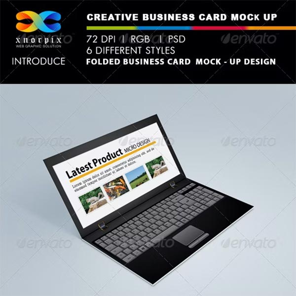 Realistic Folded Business Card Mock-up
