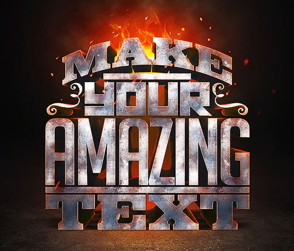 Realistic Glossy 3D Text Effects