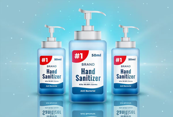 Realistic Hand Sanitizer Bottle Mockup