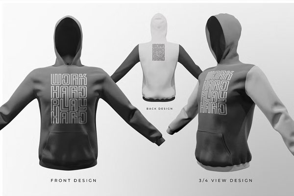 Realistic Hoodie Mockup Template