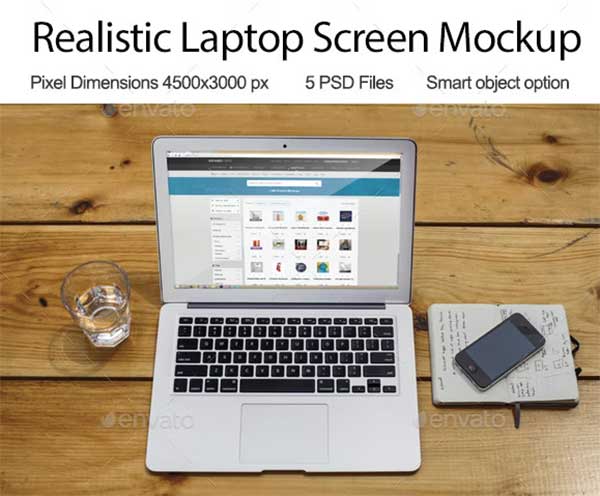 Realistic Laptop Screen Mockup
