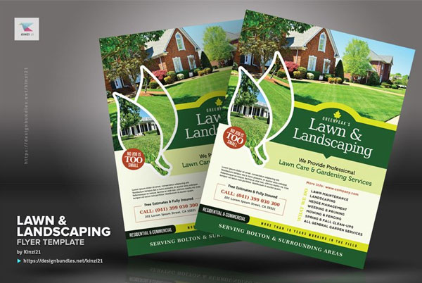Realistic Lawn & Landscaping Flyer Templates