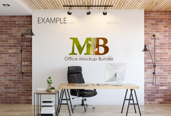 Realistic Office Wall Mockup Pack