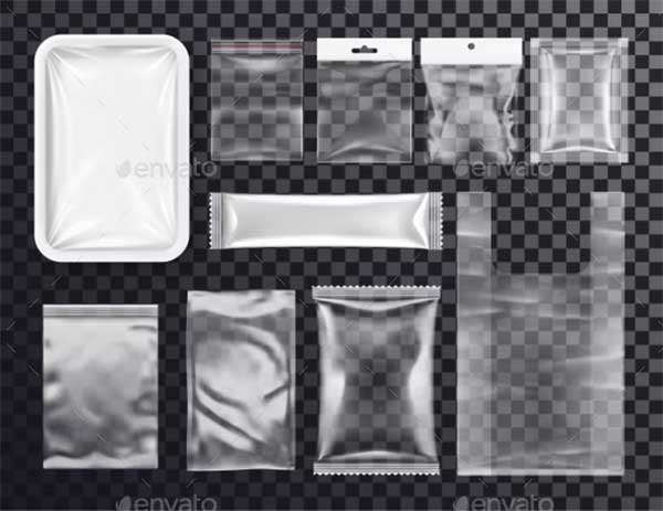Realistic Plastic Pocket Bag Mockup