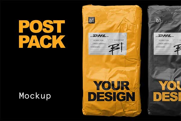 Realistic Post Pack Bag Mockup