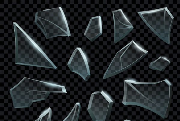 Realistic Shattered Glass Transparent Texture