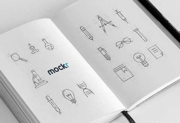 Realistic Sketchbook Mockup Psd